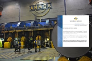 AHMSA confirma estado de quiebra oficial, sin dar mayores detalles.  En un breve comunicado, Altos Hornos de México, S.A.B. de C.V. (AHMSA) confirma