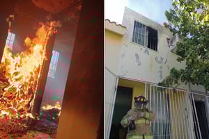 Sobrecarga eléctrica desata las llamas.  Un joven de 26 años, identificado como Juan Antonio Rodríguez García, resultó con quemaduras de primer grado