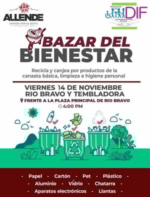 El Gobierno Municipal de Allende, en colaboración con el DIF local, llevará a cabo el Bazar del Bienestar en Río Bravo. La iniciativa permite a los ciudadanos