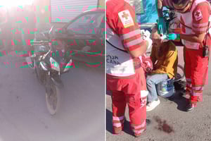 El accidente movilizó a socorristas de Cruz Roja.  La mañana de este viernes un ciclista terminó lesionado luego de ser embestido por un motociclista