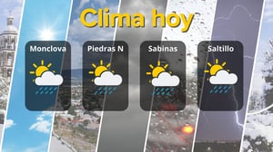 Coahuila enfrentará lluvias débiles, cielo parcialmente nuboso y temperaturas frescas, afectando a Monclova, Piedras Negras, Sabinas y Saltillo.