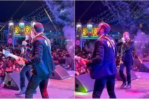 Una lata lanzada desde el público golpeó en el rostro a Sergio Sánchez durante un concierto en Santa María Zacatepec, generando una tensa reacción