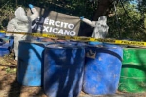 Un operativo interinstitucional aseguró y destruyó seis áreas con más de siete mil litros de químicos peligrosos en Culiacán, Cosalá y Mocorito, utilizados