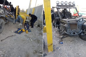 Socorristas del Grupo de Rescate y Urgencias Médicas (GRUM) se movilizaron al lugar.  Un aparatoso accidente se registró en una brecha ubicada