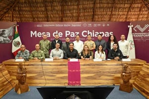 García Harfuch y el gobernador de Chiapas destacan la coordinación que ha reducido la incidencia delictiva en el estado.  El secretario de Seguridad