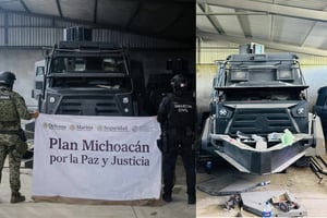 Autoridades federales y estatales aseguraron una bodega en Coahuayana, Michoacán, vinculada a vehículos blindados artesanales, donde hallaron