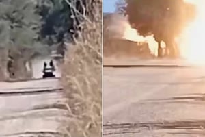 Un grupo armado difundió videos adjudicándose un ataque con explosivos contra una patrulla estatal en Luis Moya, Zacatecas, mientras autoridades confirmaron