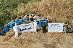 Operativos coordinados de la Semar permitieron localizar y destruir laboratorios clandestinos de drogas sintéticas en Durango, Sinaloa y Michoacán,
