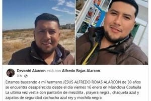 Fue visto por última vez por su familia el pasado viernes.  Monclova, Coahuila.– Familiares de Jesús Alfredo Rojas Alarcón, de 30 años, solicitan el apoyo