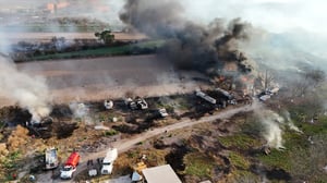 El siniestro generó un fuerte operativo de emergencia.  Ramos Arizpe, Coahuila.– Una intensa movilización de cuerpos de auxilio se registró la tarde de este