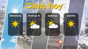 Monclova, Piedras Negras, Sabinas y Saltillo registran cielo mayormente soleado con temperaturas frescas y vientos moderados del norte este 22 de febrero