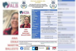 Fiscalía de Coahuila busca a Ana Erika Martínez, desaparecida desde el domingo 8 de marzo.  La Fiscalía General del Estado de Coahuila, a través del área