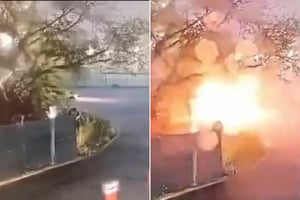 Un video difundido muestra cómo un charco de aguas aceitosas provocó un incendio en la refinería de Dos Bocas, dejando cinco personas fallecidas.  El incendio