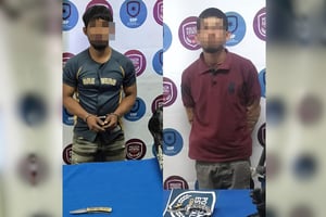 Rondines de vigilancia derivan en la detención.  Elementos de la Policía Estatal Región Centro lograron la detención de dos hombres armados con navajas, luego