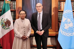 Rosa Icela Rodríguez calificó como positiva la reunión con Volker Türk de ONU donde abordaron derechos humanos, migración, discriminación y búsqueda