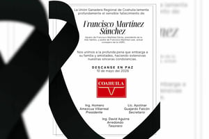 El sector ganadero de Coahuila está de luto por el fallecimiento de Francisco Martínez Sánchez, figura clave y patriarca de una reconocida dinastía pecuaria.