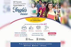 El DIF Torreón anunció nuevos cursos de autoempleo en el Centro Comunitario Carolinas, con talleres accesibles de cocina, belleza, inglés y corte y confección