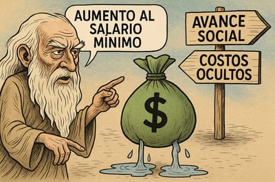 Caricatura editorial - Cronos y el costo del aumento