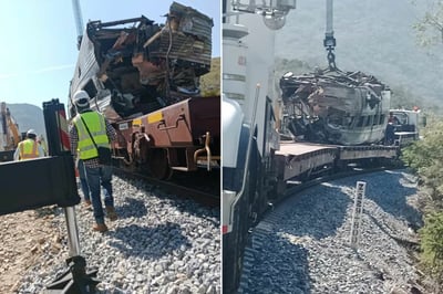Levantan restos del Tren Interoceánico descarrilado en Oaxaca