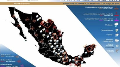 Coahuila en alerta por   intensas lluvias y fuertes vientos