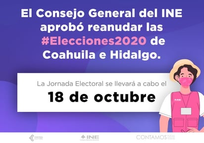 INE confirmó fecha para las elecciones de 2020 de Coahuila e Hidalgo