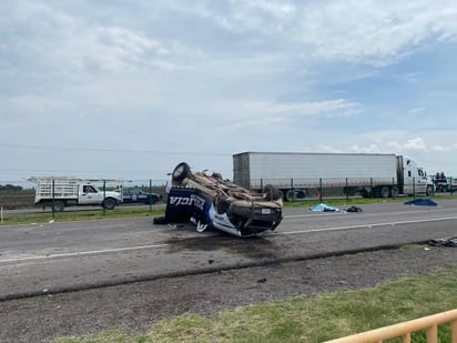 Mueren 4 policías estatales tras volcadura de patrulla en Guanajuato