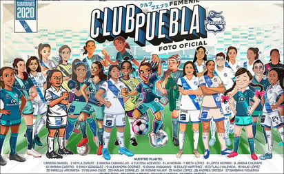 Puebla Femenil con ilustraciones en su foto oficial