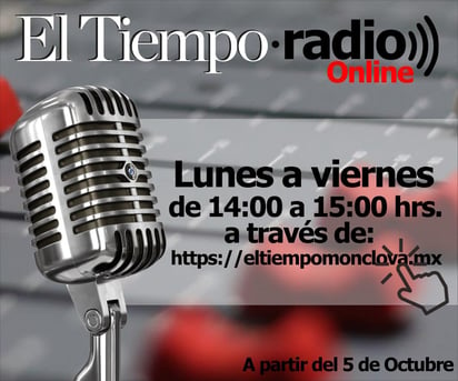 El Tiempo Radio: ¡Ahora nos escuchas!: Conéctate con nosotros de lunes a viernes a partir de las 14:00 horas