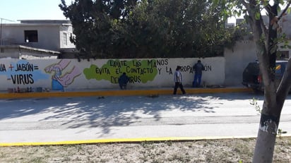 Pintan murales en San Buena para tener cuidado a la salud