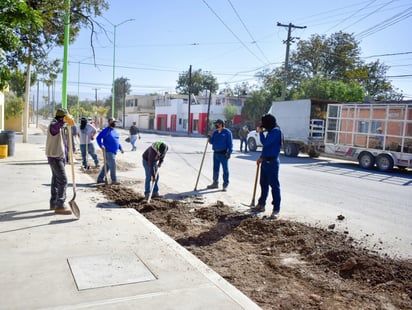 Avanzan obras de banquetas en zona centro de Frontera