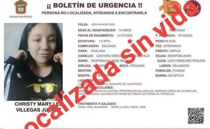 Hallan sin vida a Christy; había sido reportada como desaparecida en el Edomex: Junto al cuerpo de la menor encontraron una carta póstuma