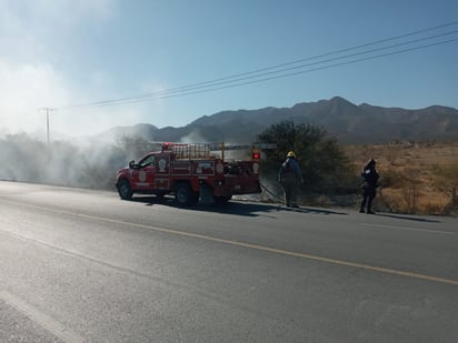 Se quema pastizal en Monclova