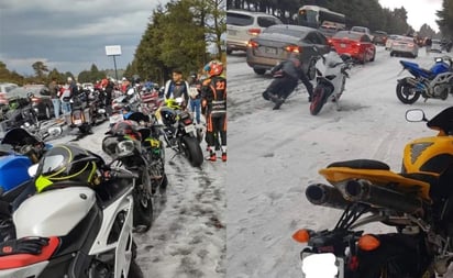 Granizada en la México-Cuernavaca provoca accidentes