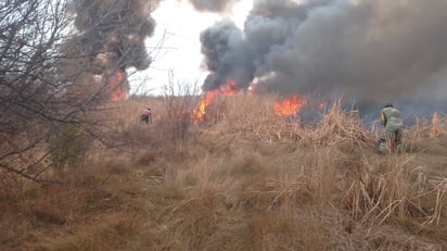 Fuego en pastizales de Frontera cerca de las colonias