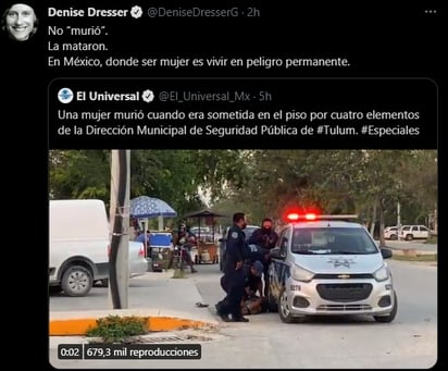 'No murió, la mataron', reclama Denise Dresser