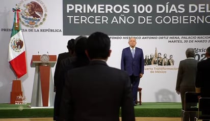 'México progresa con paz y justicia', destaca AMLO en informe: El acto tiene lugar en Palacio Nacional ante integrantes de su gabinete legal y ampliado