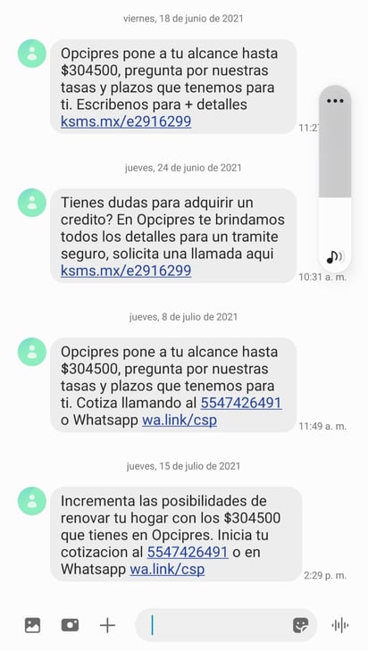 Financieras acosan a pensionados por celular en Monclova 