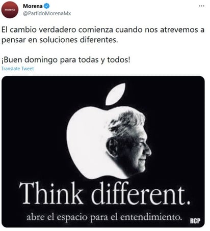 Los usuarios de redes acusan de “plagio” a Morena por usar logotipo de Apple