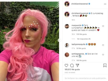 Christian Chávez celebra su cumpleaños como drag queen