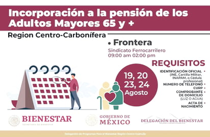 Adultos de 65 y más de Frontera piden afiliarse al programa federal