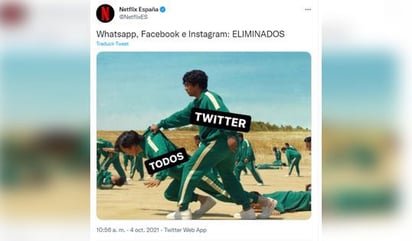 Netflix reacciona a la caída de Instagram y Facebook con meme