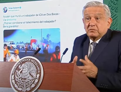 AMLO critica a Calderón por tuit sobre Dos Bocas