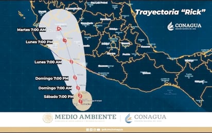 'Rick' acelera trayectoria; tocará tierra este domingo en Michoacán