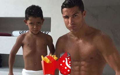 A CR7 le molesta que Cristiano Jr tome Coca-Cola; ‘me mira con temor cuando lo hace’