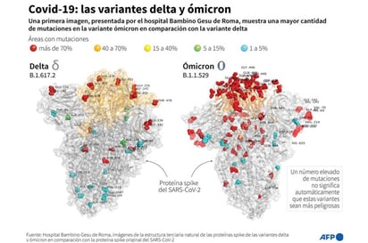 ‘Imagen’ de Ómicron muestra más mutaciones que delta