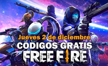 Códigos para Free Fire de hoy 2 de diciembre de 2021