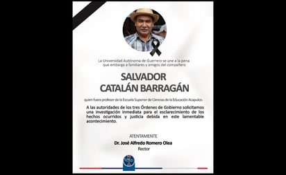 Localizan sin vida a catedrático de Universidad Autónoma de Guerrero