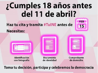 Último día para que jóvenes de 17 tramiten credencial del INE para revocación de mandato