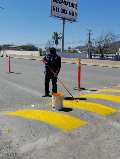 Transporte y vialidad instala vialetas y pinta bordos en los límites de  Castaños y Monclova