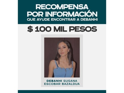 NL: 100 MP de recompensa por información de Debanhi